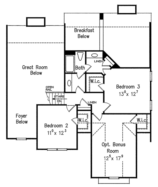 Dream House Plan - Country Floor Plan - Upper Floor Plan #927-341