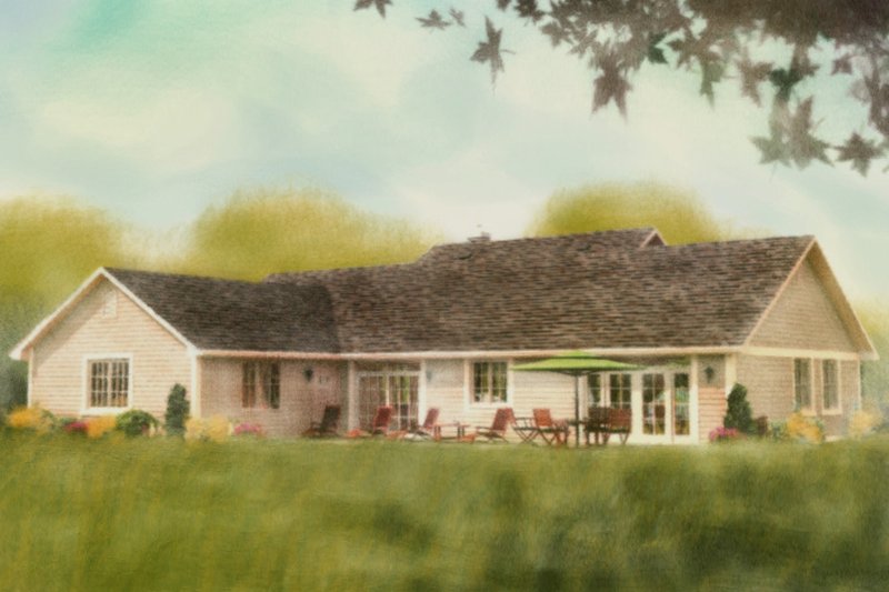 Dream House Plan - Exterior - Rear Elevation 3 for Ranch House Plan #18-9545 - 3 bed, 2 bath