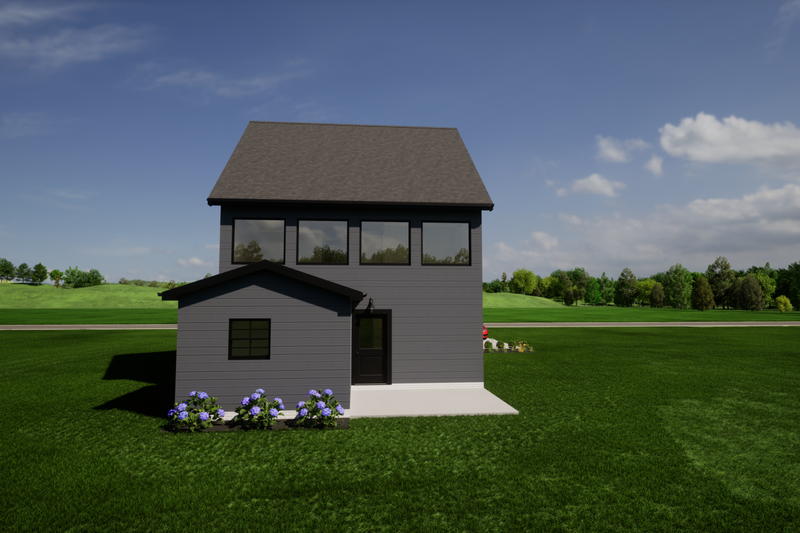 House Design - Exterior - Rear Elevation for Contemporary House Plan #1116-5 - 3 bed, 2.5 bath