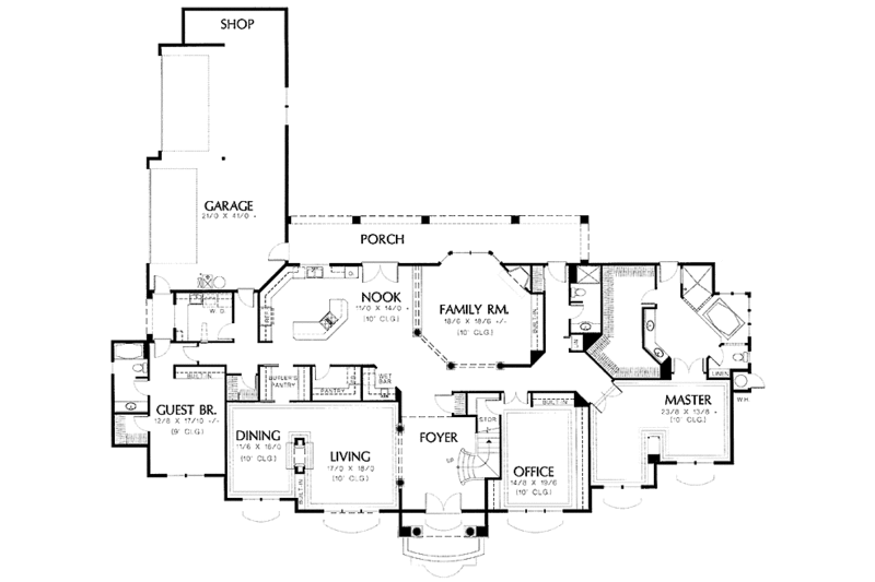 Home Plan - Floor Plan - Main Floor for European House Plan #48-767 - 5 bed, 4 bath
