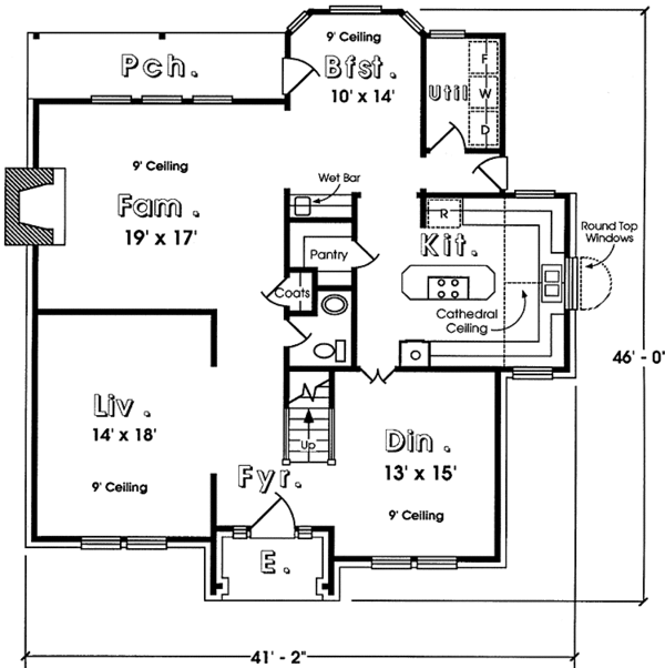 House Blueprint - Country Floor Plan - Main Floor Plan #974-10