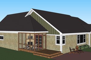 Exterior - Rear Elevation for Craftsman House Plan #51-515 - 3 bed, 2.5 bath