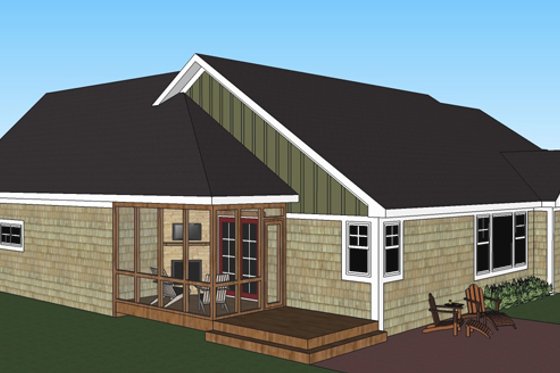Exterior - Rear Elevation for Craftsman House Plan #51-515 - 3 bed, 2.5 bath