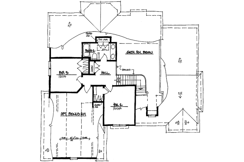 Home Plan - Floor Plan - Upper Floor for Colonial House Plan #328-404 - 3 bed, 2.5 bath