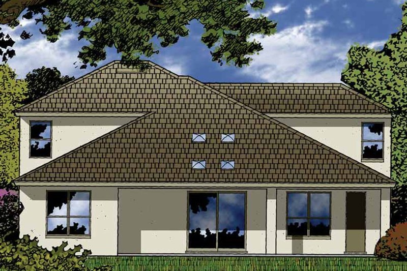Home Plan - Exterior - Rear Elevation 1 for Contemporary House Plan #1015-49 - 4 bed, 3 bath