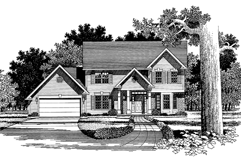 House Plan Design - Colonial Exterior - Front Elevation Plan #316-162