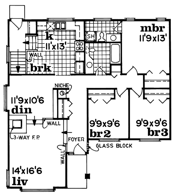 House Plan Design - Craftsman Floor Plan - Main Floor Plan #47-1044