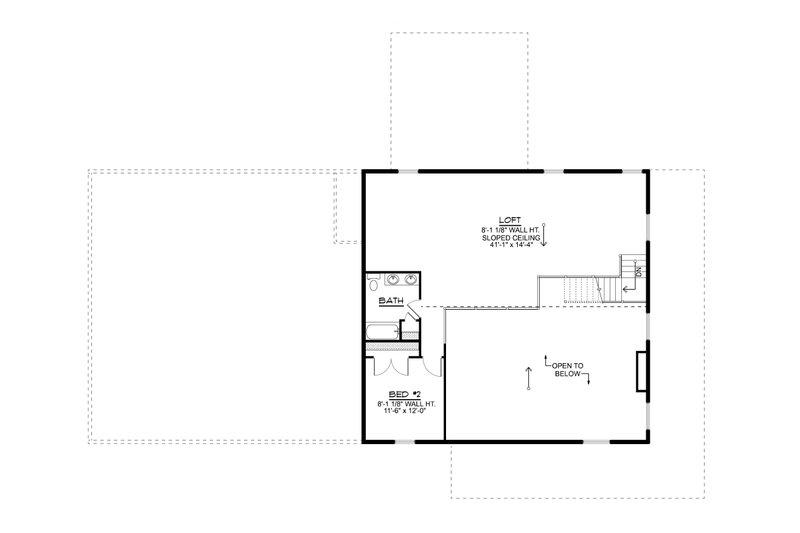 Architectural House Design - Floor Plan - Upper Floor for Barndominium House Plan #1064-444 - 2 bed, 2.5 bath