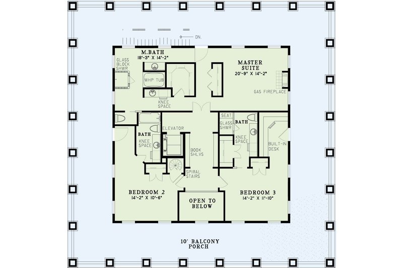 House Plan Design - Floor Plan - Upper Floor for Southern House Plan #17-3233 - 3 bed, 3.5 bath