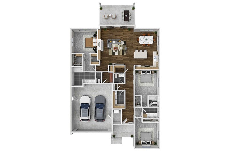 House Design - Floor Plan - Other Floor 1 for Modern House Plan #124-1261 - 3 bed, 2.5 bath