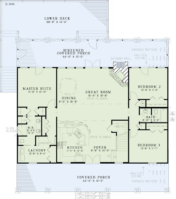 House Design - Country Floor Plan - Main Floor Plan #17-2512