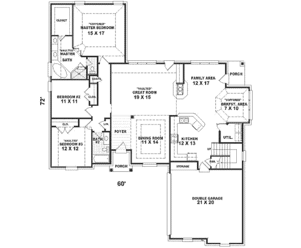 Colonial Floor Plan - Main Floor Plan #81-567
