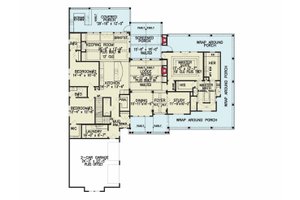 Floor Plan - Main Floor for Farmhouse House Plan #54-488 - 3 bed, 3.5 bath
