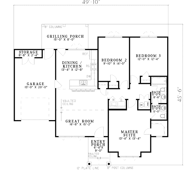 Craftsman Style House Plan - 3 Beds 1.5 Baths 1212 Sq/Ft Plan #17-2259 ...