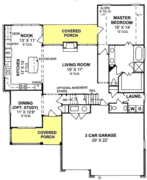 Architectural House Design - Traditional Floor Plan - Main Floor Plan #20-1356