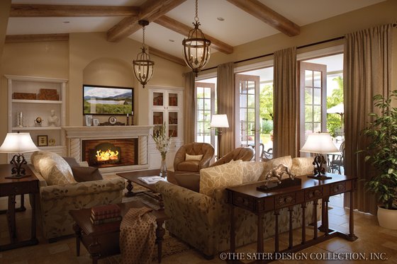 Interior - Family Room for Mediterranean House Plan #930-12 - 3 bed, 2.5 bath
