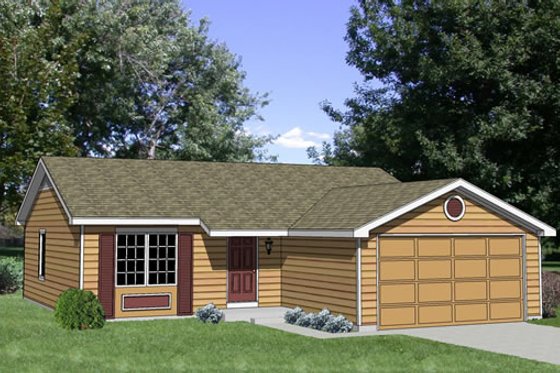Exterior - Front Elevation for Ranch House Plan #116-168 - 3 bed, 2 bath