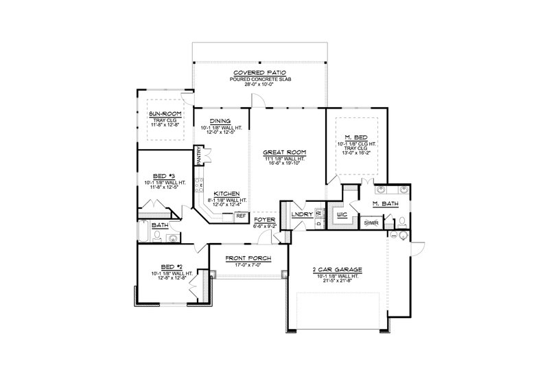Dream House Plan - Floor Plan - Main Floor for Ranch House Plan #1064-182 - 3 bed, 2 bath