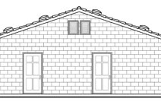 Exterior - Rear Elevation for Cottage House Plan #124-629, 0 bath