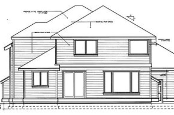 Exterior - Rear Elevation for Colonial House Plan #97-223 - 4 bed, 3 bath