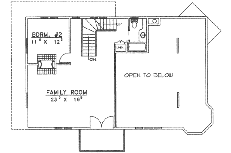 Home Plan - Floor Plan - Upper Floor for Modern House Plan #117-242 - 2 bed, 3 bath