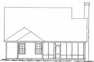 Exterior - Rear Elevation for Traditional House Plan #20-1419 - 2 bed, 2 bath