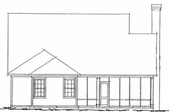 Exterior - Rear Elevation for Traditional House Plan #20-1419 - 2 bed, 2 bath