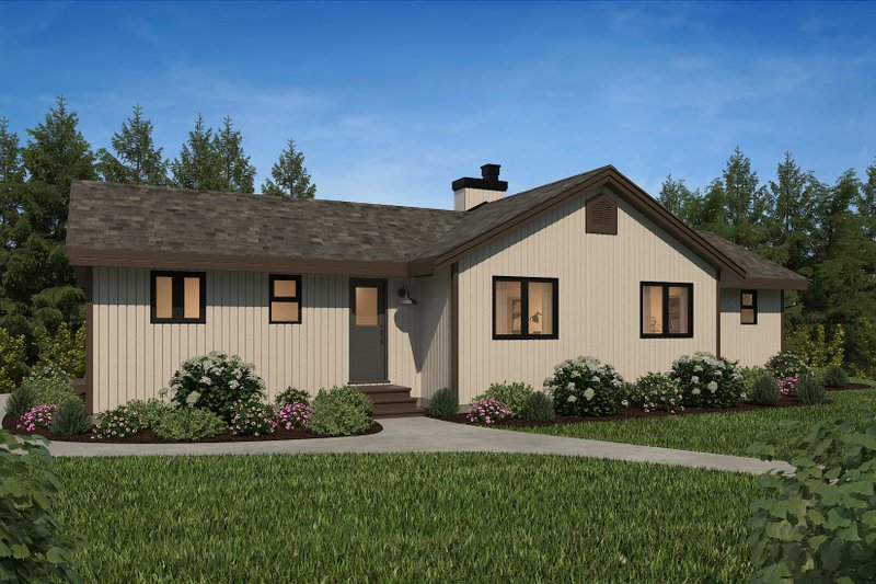 Architectural House Design - Exterior - Rear Elevation 2 for Cabin House Plan #47-315 - 3 bed, 2 bath