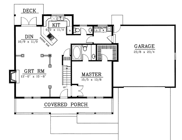 House Design - Colonial Floor Plan - Main Floor Plan #100-225