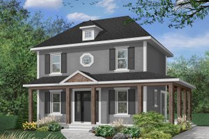 Exterior - Front Elevation 6 for Colonial House Plan #23-261 - 3 bed, 2 bath