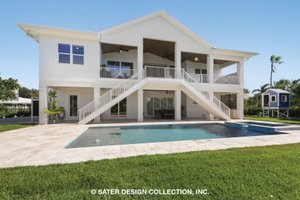 Exterior - Rear Elevation for Beach House Plan #930-530 - 4 bed, 3 bath