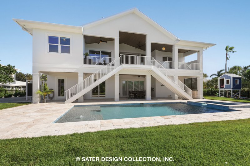Architectural House Design - Exterior - Rear Elevation for Beach House Plan #930-530 - 4 bed, 3 bath