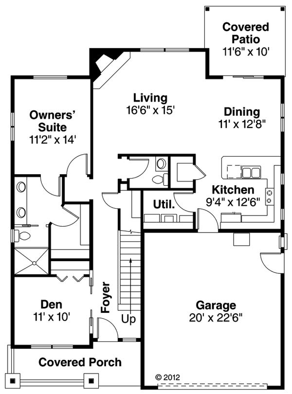 Craftsman Floor Plan - Main Floor Plan #124-890