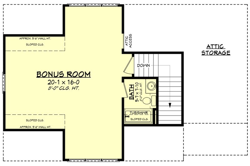 Dream House Plan - Floor Plan - Upper Floor for Farmhouse House Plan #430-236, 1 bath