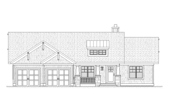 Exterior - Front Elevation 3 for Ranch House Plan #901-53 - 4 bed, 3 bath