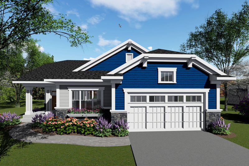 Dream House Plan - Ranch Exterior - Front Elevation Plan #70-1416