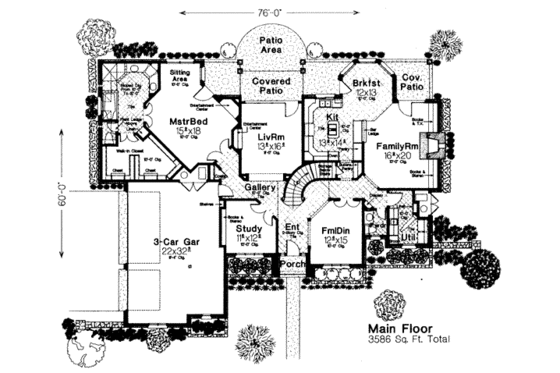 Floor Plan - Main Floor 1 for European House Plan #310-207 - 4 bed, 3.5 bath