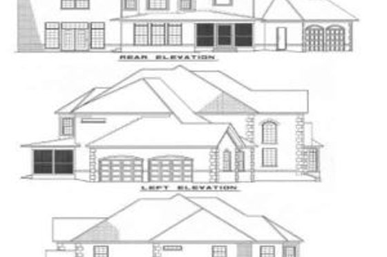 Exterior - Rear Elevation for European House Plan #17-239 - 3 bed, 2.5 bath