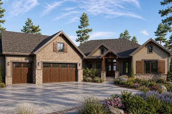 Exterior - Front Elevation 3 for Traditional House Plan #1069-33 - 2 bed, 2.5 bath