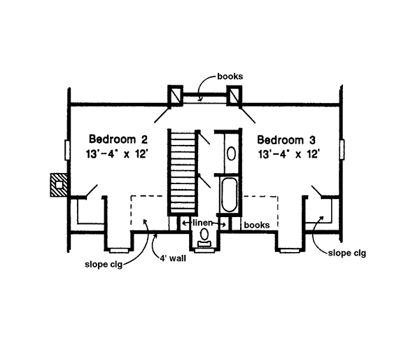 Southern Floor Plan - Upper Floor Plan #410-167