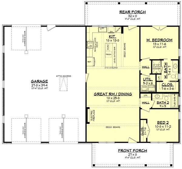 Architectural House Design - Barndominium Floor Plan - Main Floor Plan #430-419