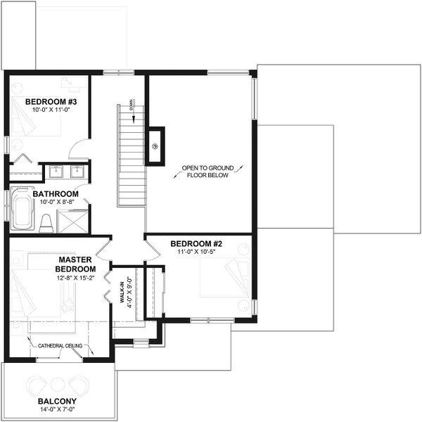 Modern Floor Plan - Upper Floor Plan #23-2308