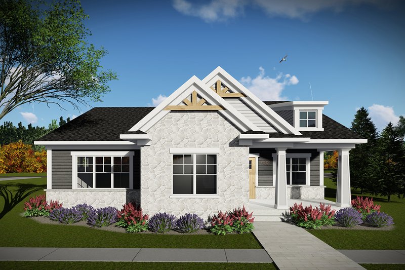 Architectural House Design - Ranch Exterior - Front Elevation Plan #70-1459