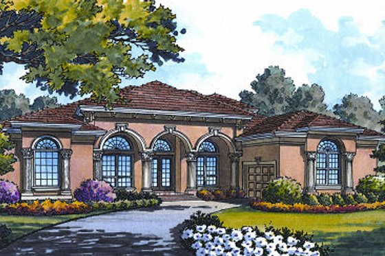 Exterior - Front Elevation for European House Plan #417-367 - 4 bed, 4 bath