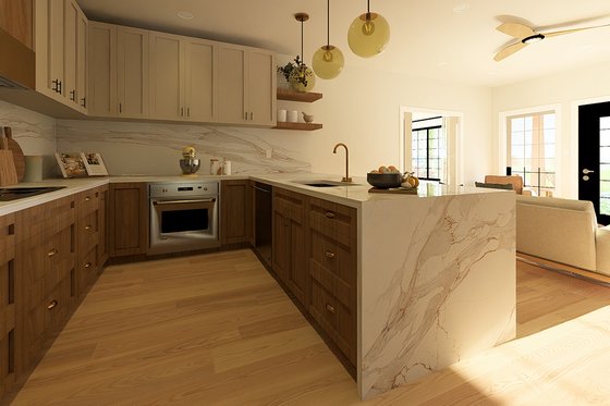 Interior - Kitchen 3 for Farmhouse House Plan #126-258 - 2 bed, 2 bath