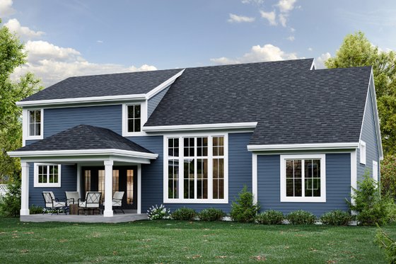 Exterior - Rear Elevation for Country House Plan #46-900 - 3 bed, 2.5 bath