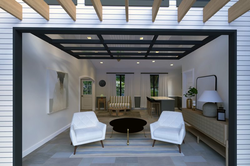 Home Plan - Interior - Family Room for Modern House Plan #1111-32, 1 bath