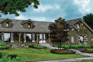 Dream House Plan - Exterior - Front Elevation for Country House Plan #417-585 - 3 bed, 2 bath