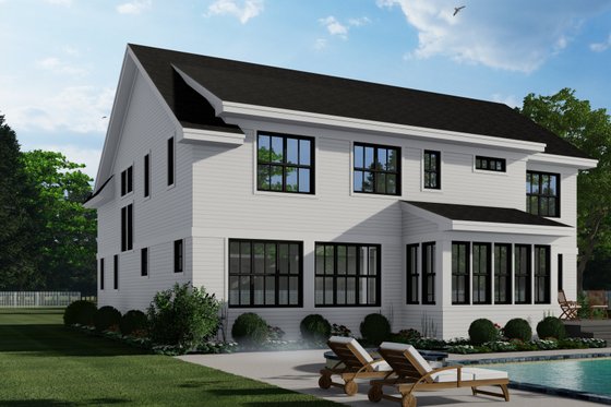 Exterior - Rear Elevation 1 for Farmhouse House Plan #51-1212 - 4 bed, 3.5 bath