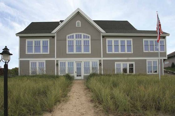 Exterior - Rear Elevation for European House Plan #928-108 - 2 bed, 2.5 bath